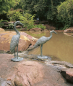 Preview: Bronzeskulptur Graureiher, wasserspeiend