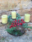 Preview: Kerzenhalter Adventskranz Korb Nadal, dunkelbraun
