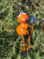 Preview: Gartenstecker Ameise mit Schaufel, orange