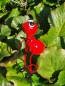 Preview: Gartenstecker Ameise mit Rechen, rot