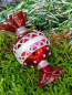 Preview: Christbaumkugel Bonbon rot, rund, Punkte
