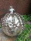 Preview: Christbaumkugel Cosmata Blumenornament, beige