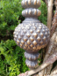 Preview: Christbaumkugel Kegel Barock, grau-gold