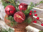 Preview: Christbaumkugel Kokkino, dunkelrot, Zapfen