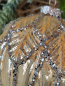Preview: Christbaumkugel Pompös, Blattrand oben, creme-silber