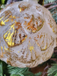 Preview: Christbaumkugel Pompös, Blätter weiß-gold
