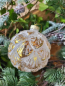 Preview: Christbaumkugel Pompös, Blätter weiß-gold