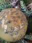 Preview: Christbaumkugel Pompös, Blätterranke gold-opak Silberglitzer