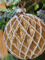 Preview: Christbaumkugel Pompös, Rauten gold mit weiß