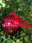 Preview: Christbaumkugel Streifenmuster, weinrot
