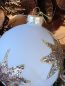Preview: Christbaumkugel Glitzerstern, weiß-gold
