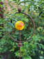 Preview: Edelrost Gartenstecker Turbine, mit gelber Glaskugel