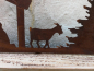 Preview: Edelrost Krippe Nazareth auf Holz