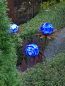 Preview: Edelrost Glasblume Distel, blau