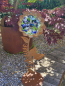 Preview: Edelrost Gartenblume Zuhause, blau