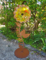 Preview: Edelrost Gartenblume Zuhause, grün-orange