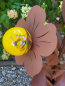 Preview: Edelrost Glasblume Sophia, 2 Blüten, gelbe Kugeln