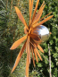 Preview: Edelrost Blume Alisa mit Edelstahlkugel