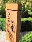 Preview: Edelrost Dekosäule Buddha mit Pflanztrog