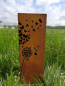 Preview: Edelrost Dekosäule Pusteblume mit Schmetterlingen