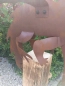 Preview: Edelrost Draco mit Holzbalken