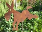 Preview: Edelrost Gartenstecker Esel