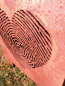 Preview: Edelrost Feuerkorb Herz Fingerprint