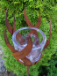 Preview: Edelrost Gartenstecker Windlicht Flamme mit Glas