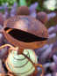 Preview: Edelrost Frosch Quacki mit Gießkanne und Leuchtkugel