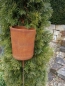 Preview: Edelrost Gartenfackel Topf mit Doppelspieß