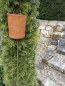 Preview: Edelrost Gartenfackel Topf mit Doppelspieß