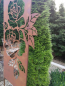 Preview: Edelrost Gartenschild Rose, zweiteilig