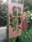 Preview: Edelrost Gartenschild Rose, zweiteilig