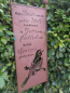 Preview: Edelrost Gartenschild Spatz
