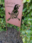 Preview: Edelrost Gartenschild Spatz