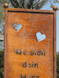 Preview: Edelrost Gartenschild Herz-Zuhause 118 cm