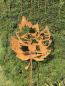 Preview: Edelrost Gartenstecker Ahornblatt Hirschfamilie