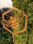 Preview: Edelrost Gartenstecker Biene in Waabe, von oben