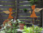 Preview: Gartenstecker Engel mit Goldglitzer