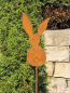 Preview: Edelrost Gartenstecker Hase Lisa