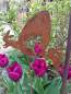 Preview: Edelrost Gartenstecker Ei mit Hasen