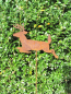 Preview: Edelrost Gartenstecker Hirsch springend