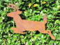 Preview: Edelrost Gartenstecker Hirsch springend