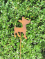 Preview: Edelrost Gartenstecker Rentier Rudolf