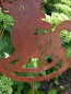 Preview: Edelrost Gartenstecker Schaukelpferd
