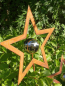 Preview: Edelrost Gartenstecker Stern mit Edelstahlkugel