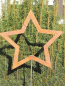Preview: Edelrost Gartenstecker Stern offen 150 x 40 cm