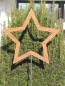 Preview: Edelrost Gartenstecker Stern offen 180 x 50 cm