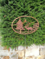 Preview: Edelrost Gartenstecker oder Wandbild Winterlandschaft Hirsch