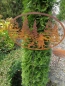 Preview: Edelrost Gartenstecker oder Wandbild Winterlandschaft Mädchen mit Hund